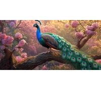 Diamond Painting Kit Completo, DIY Manualidades Adultos, Diamond Painting flor, Punto de Cruz Diamante Art Crafts Pavo real Patrón, Pintura Diamante Embroidery Kit, Decoration Hogar 80 x 160 CM Z-420