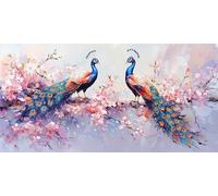 Diamond Painting Kit Completo, DIY Manualidades Adultos, Diamond Painting Pavo real, Punto de Cruz Diamante Art Crafts flor Patrón, Pintura Diamante Embroidery Kit, Decoration Hogar 80 x 160 CM Z-396