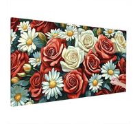 Diamond Painting Kit Completo, DIY Manualidades Adultos, Diamond Painting Retro, Punto de Cruz Diamante Art Crafts Flor Patrón, Pintura Diamante Embroidery Kit, Home Decoration Hogar 70x30cm R-51