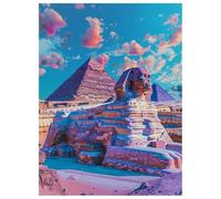 Diamond Painting Kit Completo Egipto, 5D Esfinge Pintura de Diamante, DIY Punto de Cruz Diamante, Manualidades de Arte con Rhinestones de Cristal para Decoración Pared Dormitorio 40x65 cm L-Y344