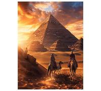 Diamond Painting Kit Completo Egipto, 5D Pirámide Pintura de Diamante, DIY Punto de Cruz Diamante, Manualidades de Arte con Rhinestones de Cristal para Decoración Pared Dormitorio 50x70cm L-Y295