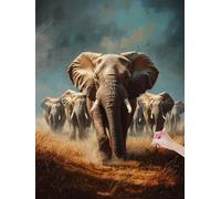 Diamond Painting Kit Completo Elefante, Pintura de Diamante Adultos, Pintura de Diamante Animales Diamond Painting Kit Completo, Cuadro Diamantes para Decoracion Pared Hogar, Regalo, 40x50cm, H-40