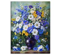 Diamond Painting Kit Completo Florero, Margarita Pintura de Diamante Adultos, 5D Punto de Cruz Diamante, DIY Cuadro Diamante Mosaico Art, Rhinestones Bordado Artesanía, Decor Regalo 50x70cm Q-O177