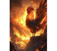 Diamond Painting Kit Completo Gallo, 5D Kits de Pintura de Diamantes Adultos Animal, DIY Manualidades Creativas Diamond, Diamante Art de Bordado Manualidades Adultos, para Decoración 60x80cm c-1606