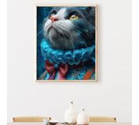Diamond Painting Kit Completo, Gato Animal Pintura Diamante Kit Manualidades Adultos, Diamond Painting Adultos Dibujos con Diamantes para la Decoración de la Pared del Hogar 100x135cm PjY6338 6-X