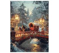 Diamond Painting Kit Completo Invierno, 5D Puente Pintura de Diamante, DIY Punto de Cruz Diamante, Manualidades de Arte con Rhinestones de Cristal para Decoración Pared Dormitorio 40x65 cm L-Y300