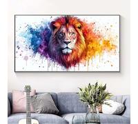 Diamond Painting Kit Completo León, 5D Animal Pintura de Diamante Adultos, DIY Bordado Punto de Cruz Cuadros de Diamantes, para Decoración de La Pared Del Hogar, Oficinas, Regalos Manualidades B-3293