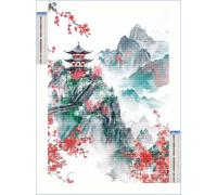 Diamond Painting Kit Completo Montaña, 5D Pintura de Diamante Cuadrados Kit Adultos, DIY Punto de Cruz Diamante Cuadro de Manualidades para Adultos, Decoración Hogar Regalo (Paisaje) 60x80cm S-Y688