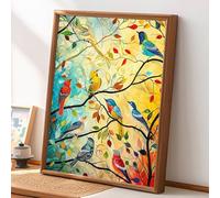 Diamond Painting Kit Completo Pájaro, Abstracto Pintura de Diamante Adultos, 5D Punto de Cruz Diamante, DIY Cuadro Diamante Mosaico Art, Rhinestones Bordado Artesanía, Decoración Regalo 60x80cm Q-O496