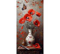Diamond Painting Kit Completo para Adultos y Niños Principiantes, 5D DIY Mariposa Flores Y Plantas Diamond Art con Diamantes Redondos, Bordado de Diamantes Cuadros Decoración Pared Hogar 60x120cm R151