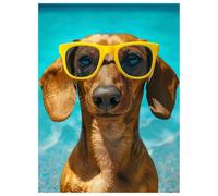 Diamond Painting Kit Completo Perro, 5D Animal Pintura de Diamante, DIY Punto de Cruz Diamante, Manualidades de Arte con Rhinestones de Cristal para Decoración Hogar Salón Dormitorio 40x50cm L-Y595