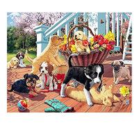 Diamond Painting Kit Completo Perro de árbol de flores,5D DIY Pintura Diamante Grande Adultos Niños Cristal Rhinestone Bordado Punto de Cruz Mosaico Art Crafts for Home Wall Decor Round Drill 30x40cm