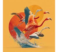 Diamond Painting Kit Completo, Pintura de Diamante 5D DIY para Adultos Principiantes, Cuadros de Diamantes Brillantes Decoración de Hogar, Mosaicos de Arte con Cristales, Flamenco Rojo, 50x50cm J-412