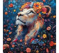 Diamond Painting Kit Completo, Pintura de Diamante 5D DIY para Adultos Principiantes, Cuadros de Diamantes Brillantes Decoración de Hogar, Mosaicos de Arte con Cristales, Flores De LeóN, 50x50cm J-792