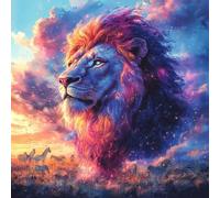 Diamond Painting Kit Completo, Pintura de Diamante 5D DIY para Adultos Principiantes, Cuadros de Diamantes Brillantes Decoración de Hogar, Mosaicos de Arte con Cristales, Cebra De LeóN, 100x100cm J790