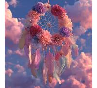 Diamond Painting Kit Completo, Pintura de Diamante 5D DIY para Adultos Principiantes, Cuadros de Diamantes Decoración de Hogar, Mosaicos de Arte con Cristales, Red De SueñOs Rosa, 30x30cm J-187