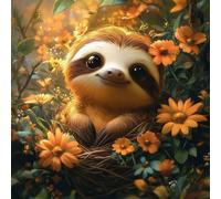 Diamond Painting Kit Completo, Pintura de Diamante 5D DIY para Adultos Principiantes, Cuadros de Diamantes Decoración de Hogar, Mosaicos de Arte con Cristales, Flores Perezosas, 30x30cm J-812