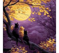 Diamond Painting Kit Completo, Pintura de Diamante 5D DIY para Adultos Principiantes, Cuadros de Diamantes Brillantes Decoración de Hogar, Mosaicos de Arte con Cristales, Gato De áRbol, 90x90cm J-814