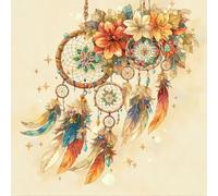 Diamond Painting Kit Completo, Pintura de Diamante 5D DIY para Adultos Principiantes, Cuadros de Diamantes Decoración, Mosaicos Arte con Cristales, Color De La Red De Captura De SueñOs, 70x70cm J-57