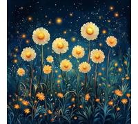 Diamond Painting Kit Completo, Pintura de Diamante 5D DIY para Adultos Principiantes, Cuadros de Diamantes Decoración de Hogar, Mosaicos de Arte con Cristales, Diente De LeóN Estrellado, 30x30cm J-882