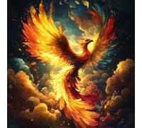 Diamond Painting Kit Completo, Pintura de Diamante 5D DIY para Adultos Principiantes, Cuadros de Diamantes Brillantes Decoración de Hogar, Mosaicos de Arte con Cristales, áGuila FéNix, 80x80cm J-926