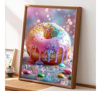 Diamond Painting Kit Completo Rosquilla, Alimento Pintura de Diamante Adultos, 5D Punto de Cruz Diamante, DIY Cuadro Diamante Mosaico Art, Rhinestones Bordado Artesanía, Decor Regalo 50x60cm Q-O288