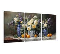 Diamond Painting Kit Flor, 3pcs Set 5D Bricolaje Diamond Painting 45x60cm Paisaje Taladro Completo Cuadrado Cristal Bordado Punto de Cruz, Diamante Pinturas Lienzo Artes Decoración de Hogar 2S-666