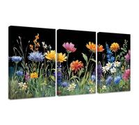 Diamond Painting Kit Flor, 3pcs Set 5D Bricolaje Diamond Painting 50x70cm Vista nocturna Taladro Completo Cuadrado Cristal Bordado Punto de Cruz, Diamante Pinturas Artes Decoración de Hogar 2S-573