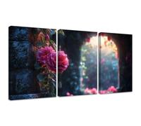 Diamond Painting Kit Flor, 3pcs Set 5D Bricolaje Diamond Painting 60x90cm Sueño Taladro Completo Cuadrado Cristal Bordado Punto de Cruz, Diamante Pinturas Lienzo Artes Decoración de Hogar 2S-1319