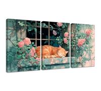 Diamond Painting Kit Flores, 3pcs Set 5D Bricolaje Diamond Painting 45x60cm Gato Taladro Completo Cuadrado Cristal Bordado Punto de Cruz, Diamante Pinturas Lienzo Artes Decoración de Hogar 2S-546
