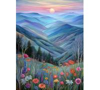 Diamond Painting Kit Flores Diamond Painting Adultos MontañAs Y RíOs 5D Manualidades Adultos, 30 x 40 cm DIY Punto de Cruz Cuadro Diamantes, Cristal Art Pintura Diamante Completo, Decoracion -TL84EA