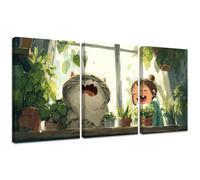 Diamond Painting Kit Gato, 3pcs Set 5D Bricolaje Diamond Painting 45x60cm Chica Taladro Completo Cuadrado Cristal Bordado Punto de Cruz, Diamante Pinturas Lienzo Artes Decoración de Hogar 2S-1112