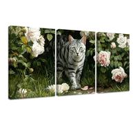 Diamond Painting Kit Gato, 3pcs Set 5D Bricolaje Diamond Painting 45x60cm Flor Taladro Completo Cuadrado Cristal Bordado Punto de Cruz, Diamante Pinturas Lienzo Artes Decoración de Hogar 2S-514
