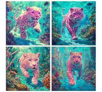 Diamond Painting Kit Leopardo marino, Pintar Diamantes Kit 80x80cm f-281