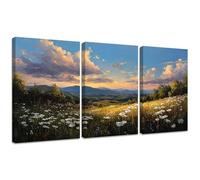 Diamond Painting Kit Margarita, 3pcs Set 5D Bricolaje Diamond Painting 50x70cm Montaña Taladro Completo Cuadrado Cristal Bordado Punto de Cruz, Diamante Pinturas Artes Decoración de Hogar 2S-574