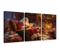 Diamond Painting Kit Navidad, 3pcs Set 5D Bricolaje Diamond Painting 45x60cm Cabina Taladro Completo Cuadrado Cristal Bordado Punto de Cruz, Diamante Pinturas Lienzo Artes Decoración de Hogar 2S-534