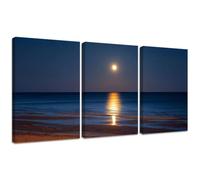 Diamond Painting Kit Océano, 3pcs Set 5D Bricolaje Diamond Painting 30x40cm Luna Taladro Completo Cuadrado Cristal Bordado Punto de Cruz, Diamante Pinturas Lienzo Artes Decoración de Hogar 2S-1431