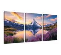 Diamond Painting Kit Océano, 3pcs Set 5D Bricolaje Diamond Painting 60x90cm Montaña Taladro Completo Cuadrado Cristal Bordado Punto de Cruz, Diamante Pinturas Lienzo Artes Decoración de Hogar 2S-600