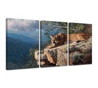 Diamond Painting Kit Paisaje, 3pcs Set 5D Bricolaje Diamond Painting 45x60cm León Taladro Completo Cuadrado Cristal Bordado Punto de Cruz, Diamante Pinturas Lienzo Artes Decoración de Hogar 2S-539