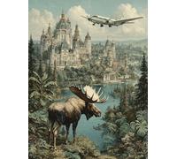 Diamond Painting Kit Paisaje Diamond Painting Adultos AvióN 5D Manualidades Adultos, 35x50 cm DIY Punto de Cruz Cuadro Diamantes, Cristal Art Pintura Diamante Kit Completo, Decoracion Hogar -TL68FE