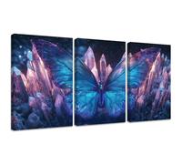 Diamond Painting Kit Sueño, 3pcs Set 5D Bricolaje Diamond Painting 45x60cm Mariposa Taladro Completo Cuadrado Cristal Bordado Punto de Cruz, Diamante Pinturas Lienzo Artes Decoración de Hogar 2S-538