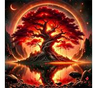 Diamond Painting Kits,5D Árbol país de las hadas diamond paintings Manualidades para Adultos,DIY Round Cristal Rhinestones Bordado Punto de Cruz Diamante painting kits para Decor de Pared 50x50cm