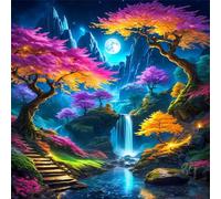 Diamond Painting Kits,5D Cañón de la cascada diamond paintings Manualidades para Adultos,DIY Square Cristal Rhinestones Bordado Punto de Cruz Diamante painting kits para Decor de Pared 30x30cm