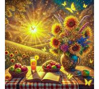 Diamond Painting Kits,5D Jarrón girasol fruta diamond paintings Manualidades para Adultos,DIY Square Cristal Rhinestones Bordado Punto de Cruz Diamante painting kits para Decor de Pared 40x40cm