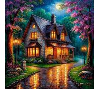 Diamond Painting Kits,5D Paisaje nocturno lluvioso diamond paintings Manualidades para Adultos,DIY Square Cristal Rhinestones Bordado Punto de Cruz Diamante painting kits para Decor de Pared 30x30cm