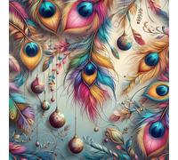 Diamond Painting Kits,5D Plumas de pavo real diamond paintings Manualidades para Adultos,DIY Square Cristal Rhinestones Bordado Punto de Cruz Diamante painting kits para Decor de Pared 60x60cm