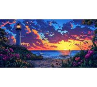 Diamond Painting Kits for Adults 5D DIY Diamond Art Atardecer Manualidades Adults Gem Art Kits Completo Punto de Cruz Puzzle Dibujos Regalo Accesorios for Beginners Torre Decoracion 30x60cm J0K-61