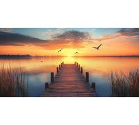 Diamond Painting Kits for Adults 5D DIY Diamond Art Atardecer Manualidades Adults Gem Art Kits Completo Punto de Cruz Puzzle Dibujos Regalo Accesorios for Beginners Muelle Decoracion 30x60cm J0K-196