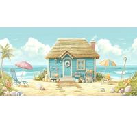 Diamond Painting Kits for Adults 5D DIY Diamond Art Cabaña Manualidades Adults Gem Art Kits Completo Punto de Cruz Puzzle Dibujos Regalo Accesorios for Beginners Playa Decoracion Pared 80x160cm J0K713