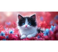 Diamond Painting Kits for Adults 5D DIY Diamond Art Gato Manualidades Adults Gem Art Kits Completo Punto de Cruz Puzzle Dibujos Regalo Accesorios for Beginners Flor Decoracion de Pared 30x60cm J0K-54